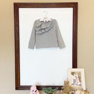 Circo EUC 2012 Gray Asymmetrical Ruffle Long Sleeve Tee Size 4T